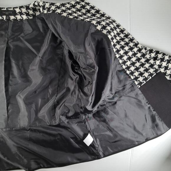 Talbots Blazer Suit Jacket Womens 14W Black White Houndstooth Wool Blend Career - Picture 13 of 16